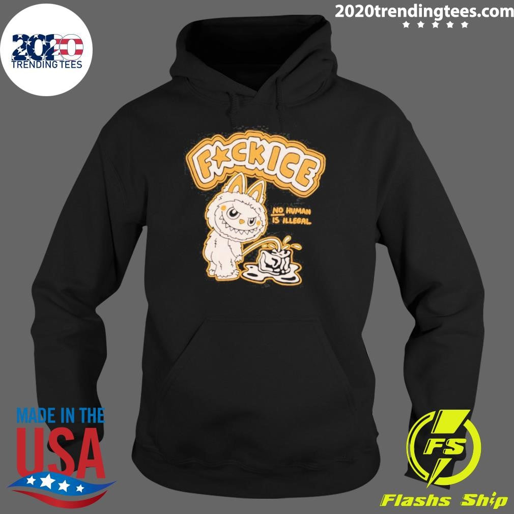 Labubu Piss On Fuck Ice No Human Is Illegal Meme Shirt