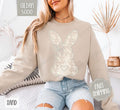Lace Bunny Sweatshirt, Easter Crewneck, Trendy Bunny Women's Sweater, Gift for Her T-Shirts, Hoodie | PureTeeCo.com