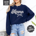Lace Mama Sweatshirt, Coquette Lace Mama Bow Crewneck, Cute Women's Sweater T-Shirts, Hoodie | PureTeeCo.com