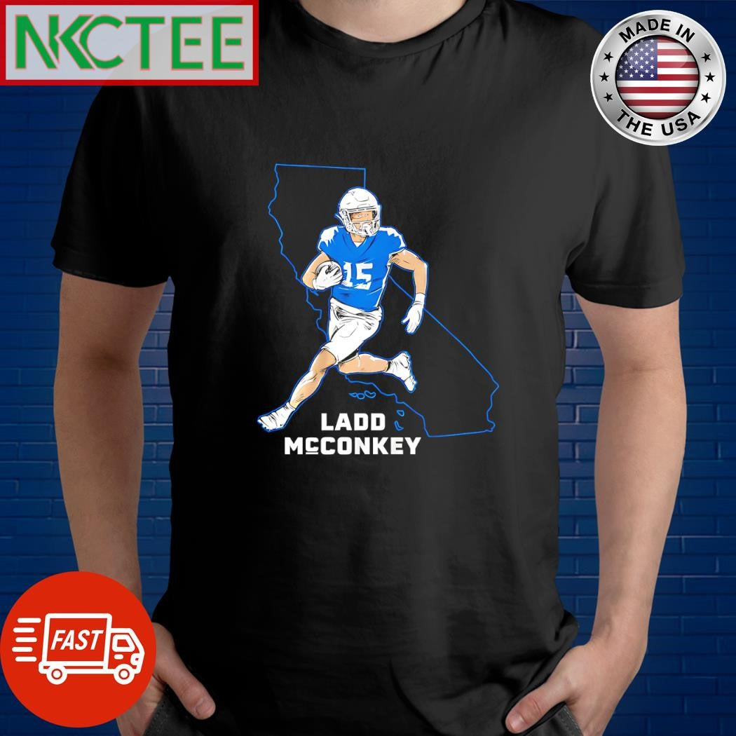 Ladd McConkey hold ball run California State Star map shirt