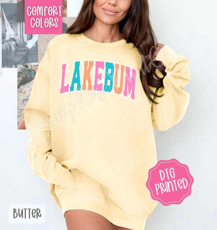 Lakebum Comfort Colors Sweatshirt, Cute Women's Lake Sweater, Trendy Summer Crewneck, Gift for Her T-Shirts, Hoodie