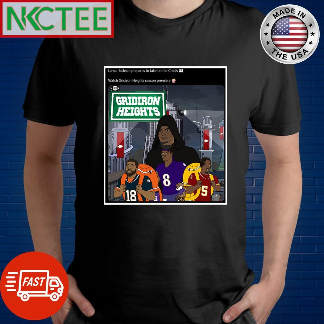 Lamar Jackson prepares to take on the Chiefs shirt