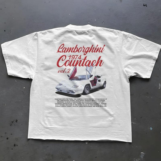 Lamborghini Countach - 1974 Print Original Art Car Shirt Poster Type Design for Birthday Gifts For Car Guys Gift for Dad, Car shirts, Car tees Menswear Top Underwear Tshirt