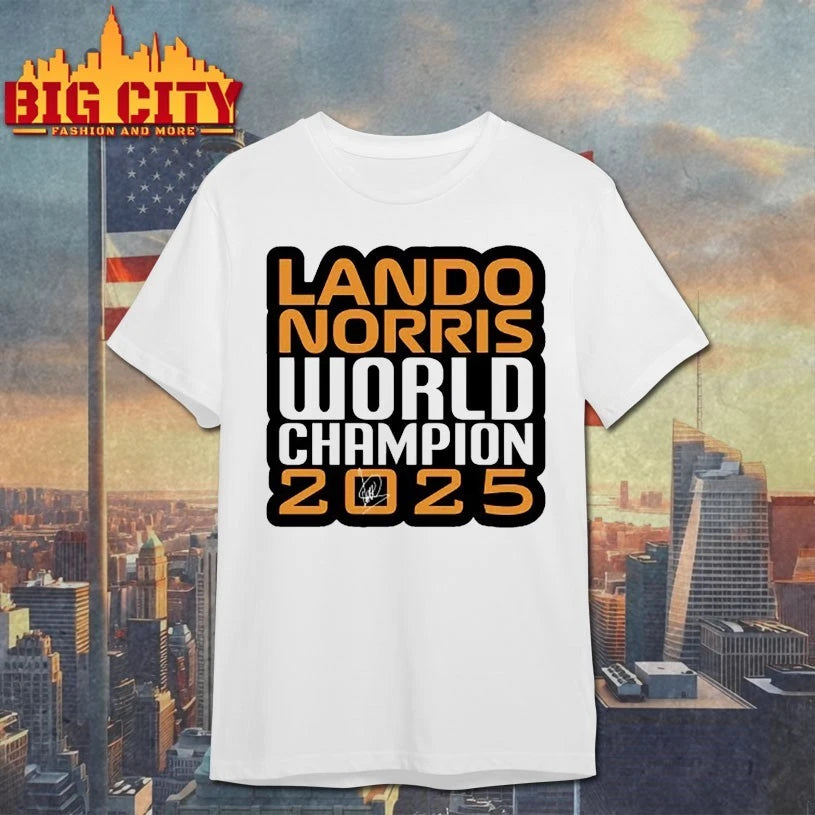 Lando Norris World champion 2025 text shirt