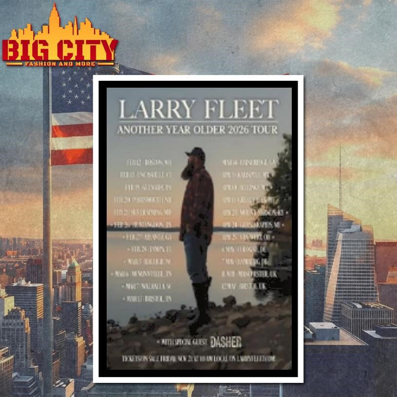 Larry Fleet Another Year Older Tour 2026 Circle Shirt