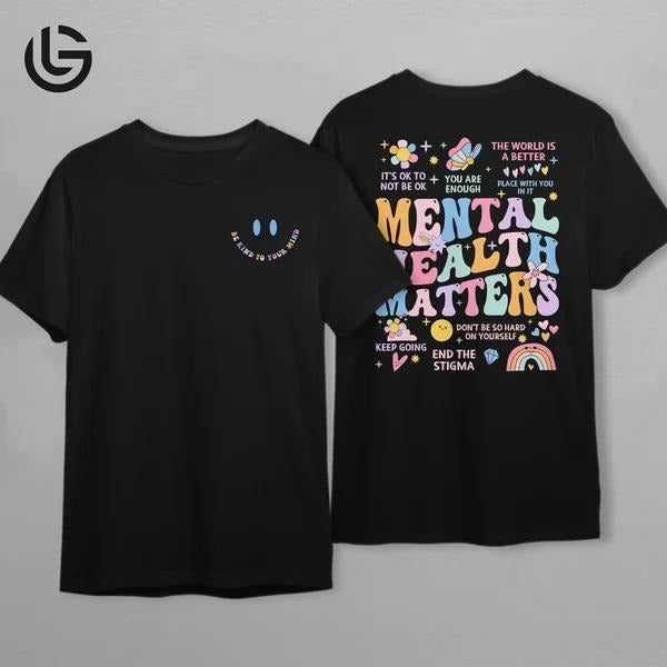 Latarshia Grant Store Mental Health Matters Be Kind To Your Mind Graphic T-Shirt Hoodie, Sweatshirt | PureTeeCo.com