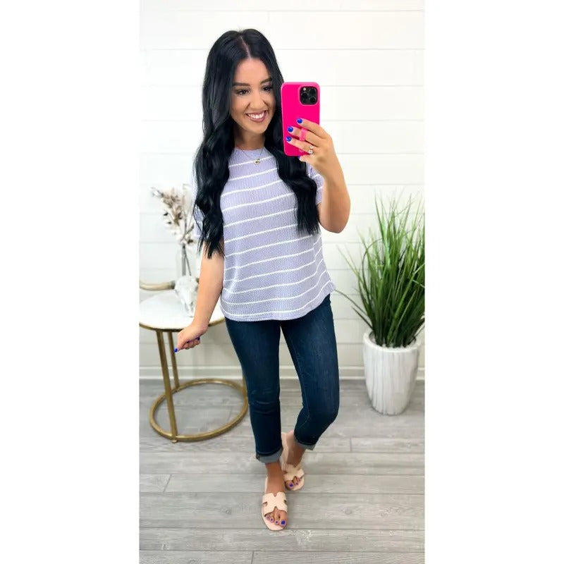 Lavender Leisure Waffle Knit Top T-Shirts, Hoodie, Sweatshirt | PureTeeCo.com