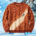 Lawn Mower Leaf Pattern Fall Ugly Christmas Sweater