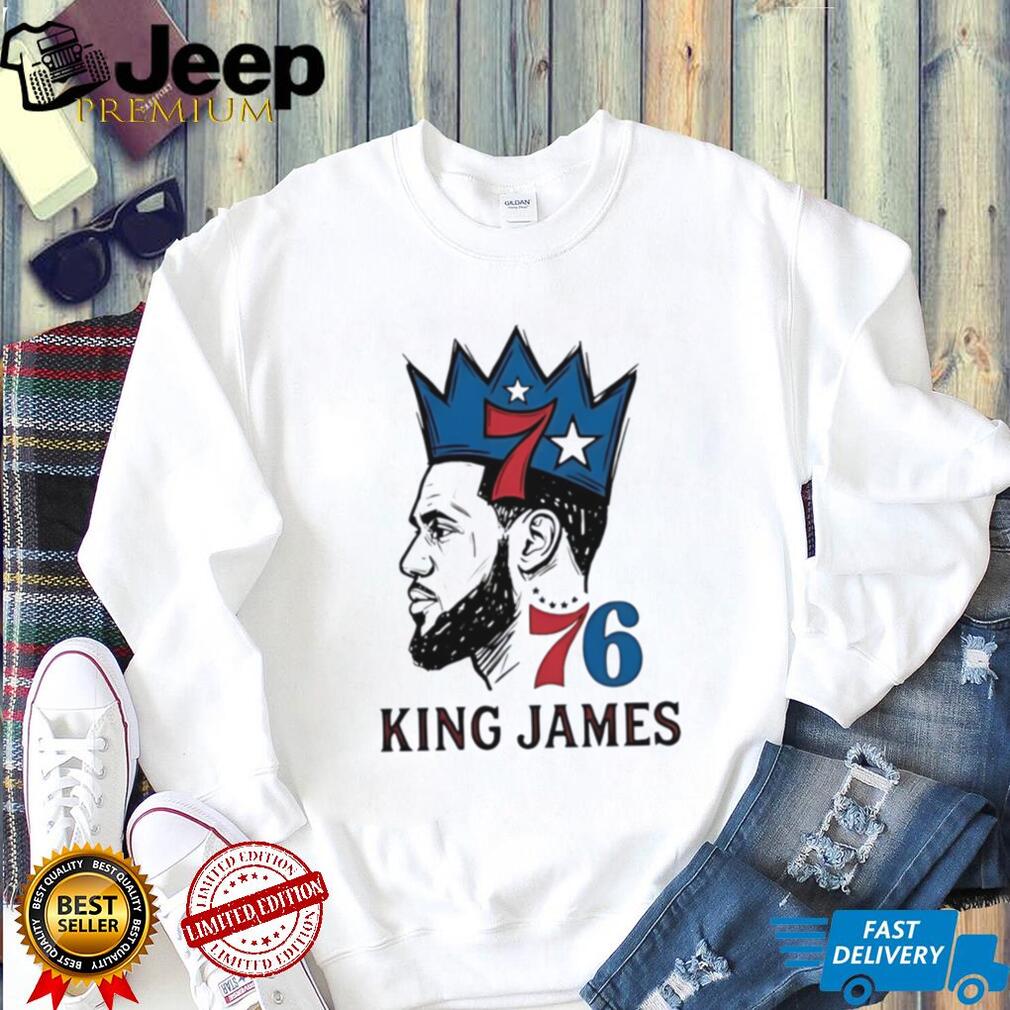 LeBron James the King James Philadelphia 76ers illustrated shirt