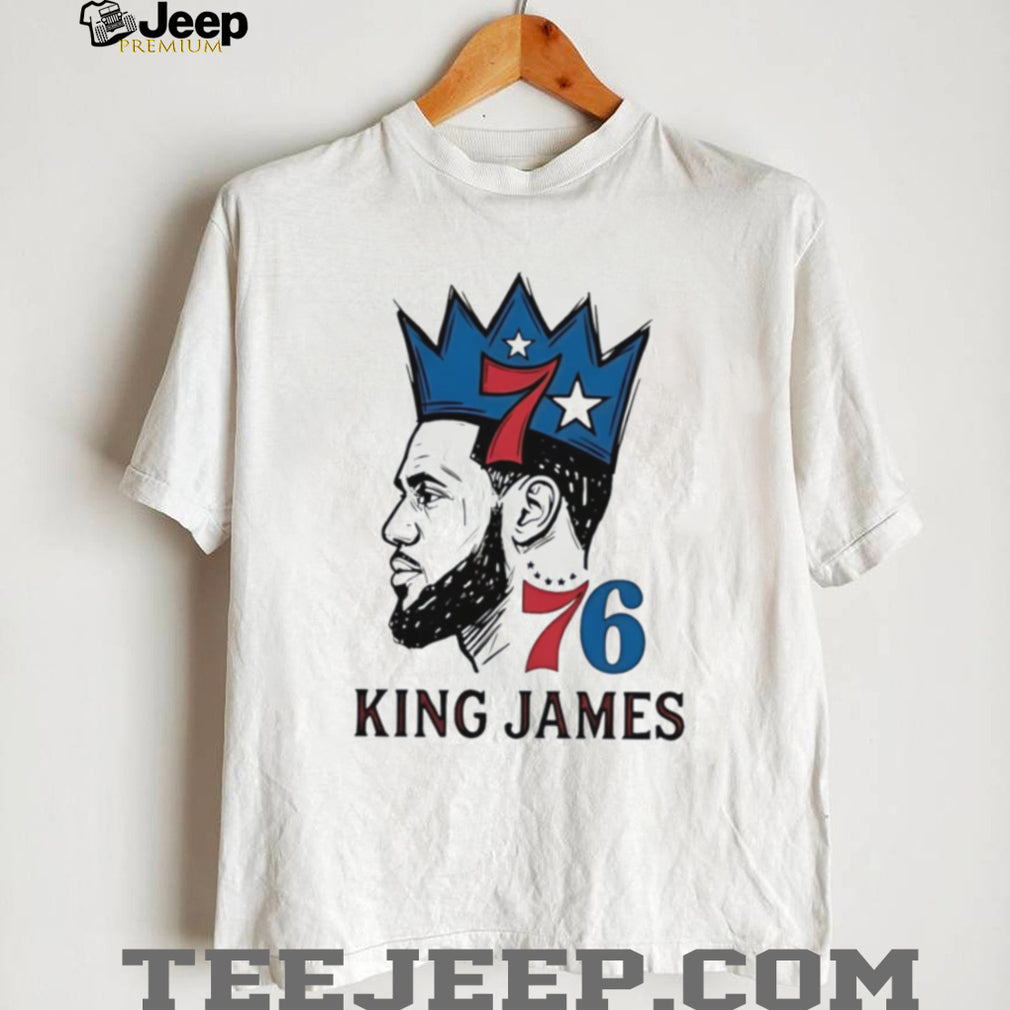 LeBron James the King James Philadelphia 76ers illustrated shirt