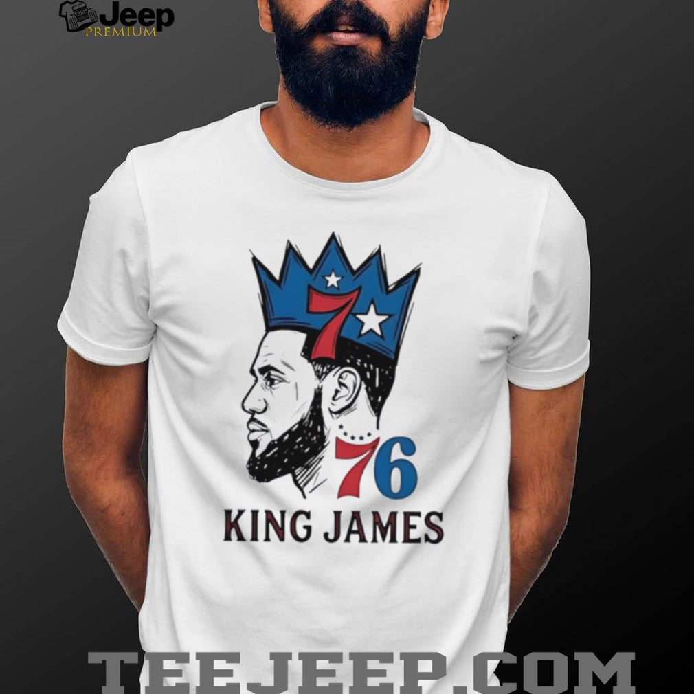 LeBron James the King James Philadelphia 76ers illustrated shirt