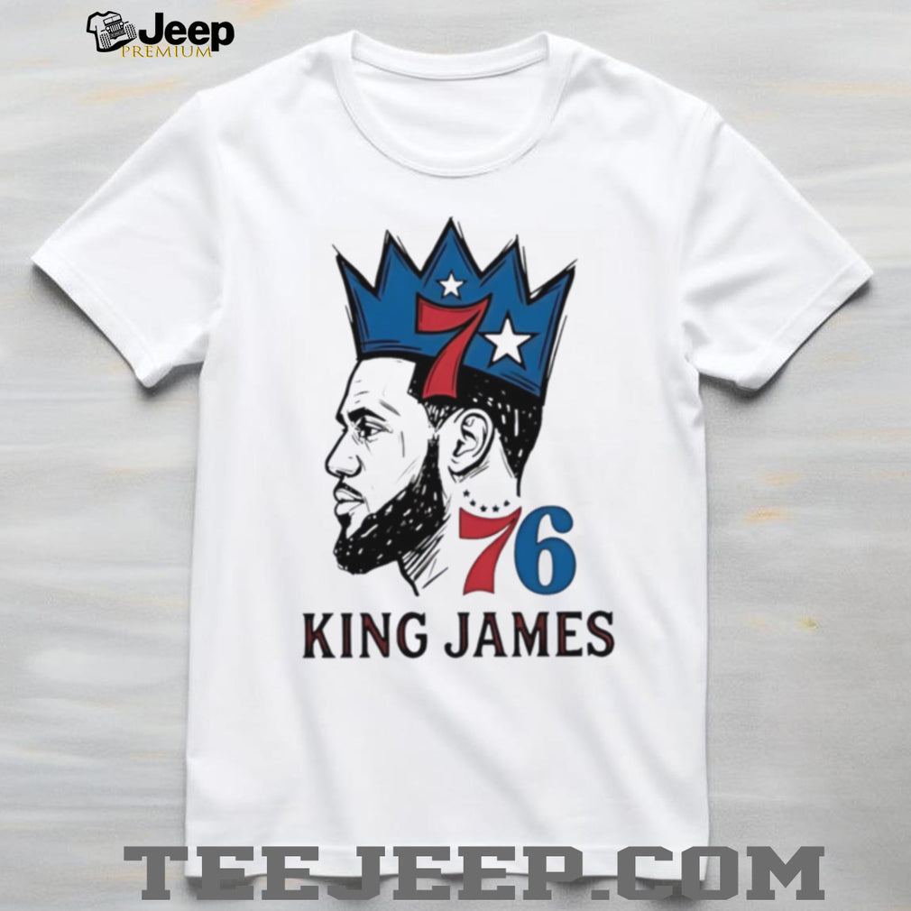 LeBron James the King James Philadelphia 76ers illustrated shirt