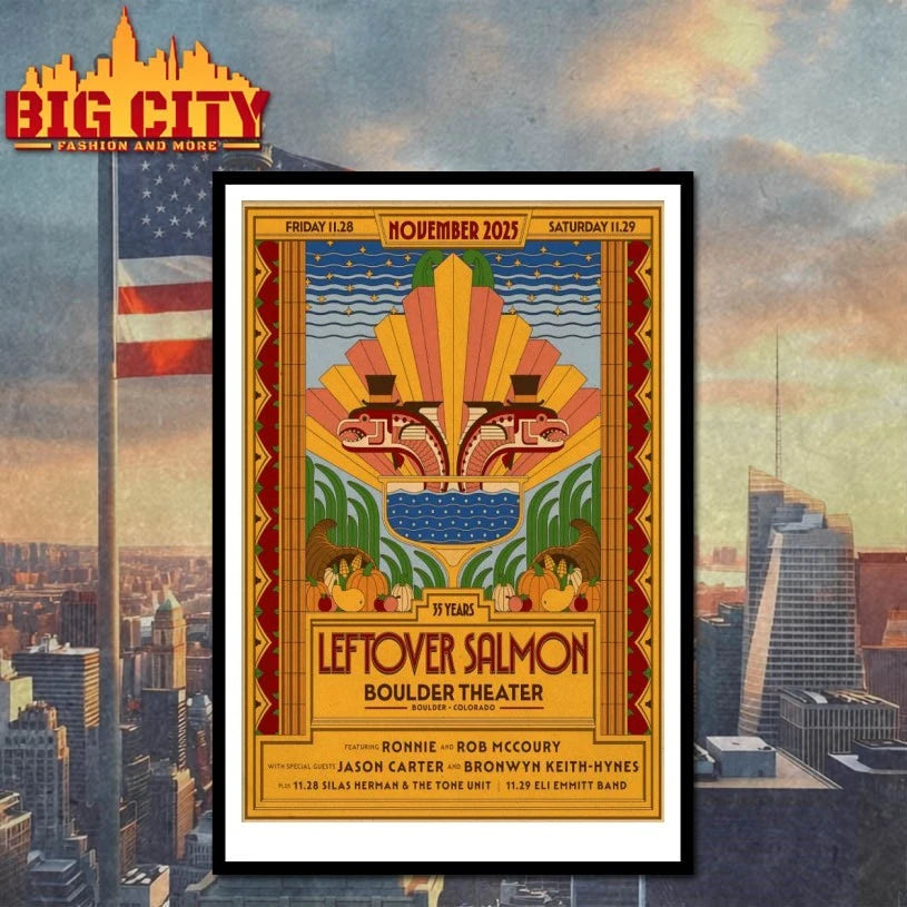 Leftover Salmon Event Boulder On Nov 28-29 2025 Poster shirt
