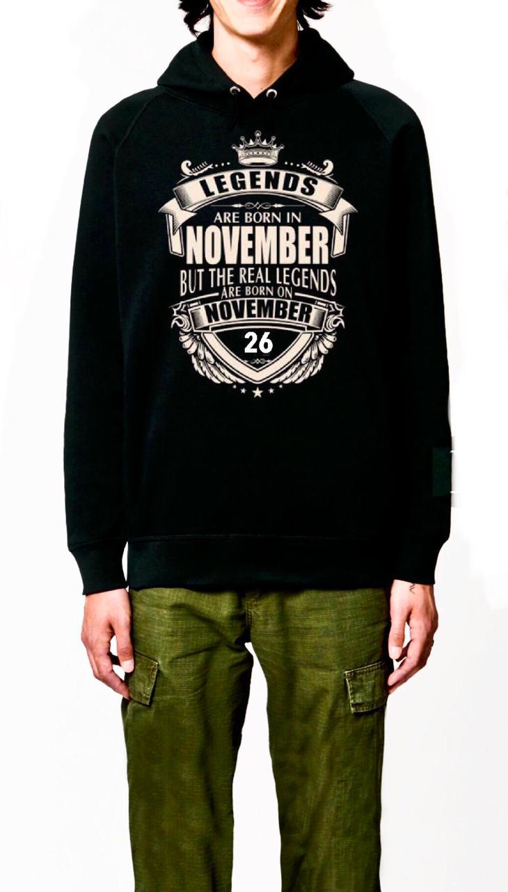 Legends Are Born On November 26 Hoodie T-Shirts, Sweatshirt | PureTeeCo.com