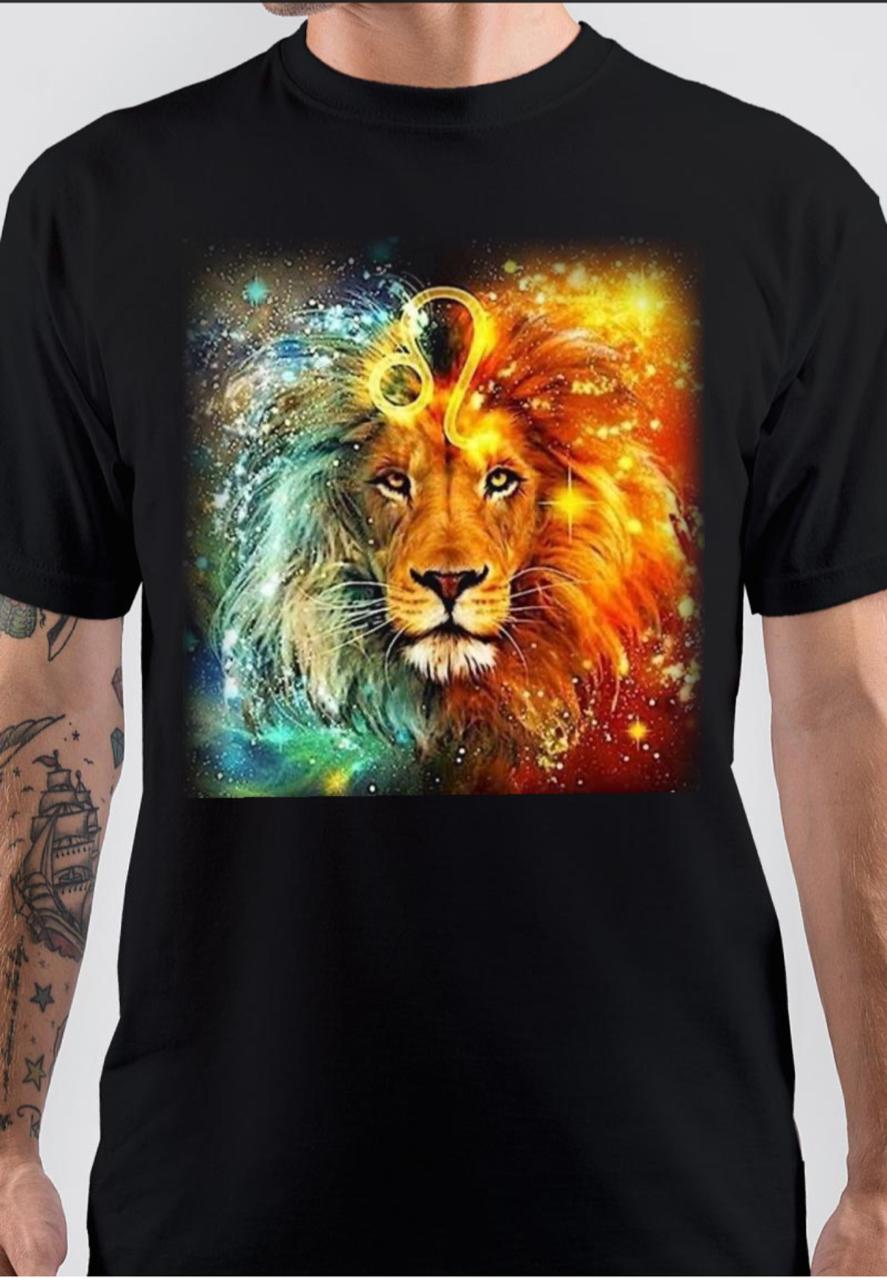 Leo Zodiac Black T-Shirt Hoodie, Sweatshirt | PureTeeCo.com