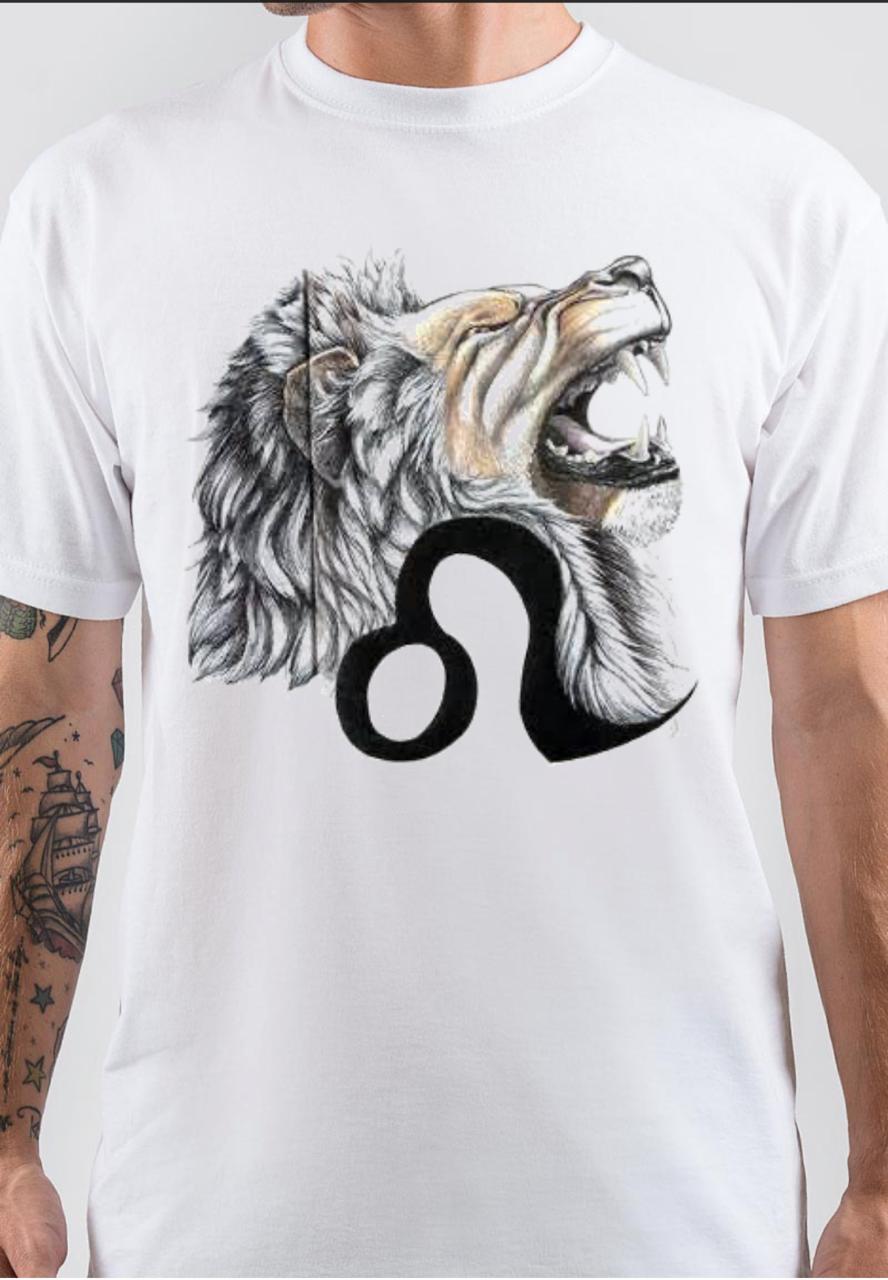 Leo Zodiac White T-Shirt Hoodie, Sweatshirt | PureTeeCo.com