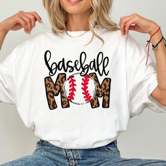 Leopard Baseball mom bleached shirts Leopard Bleached Shirt  Bleached shirts  sublimated shirts  Gifts  Mom Shirts