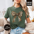Leopard Bow Shirt Comfort Colors,  Coquette Cheetah Tshirt Hoodie, Sweatshirt | PureTeeCo.com