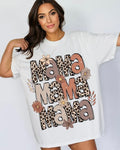 Leopard Mama Flower T-shirt, Retro Groovy Boho , Mama Shirt, Mother's Day T-shirt Hoodie, Sweatshirt | PureTeeCo.com