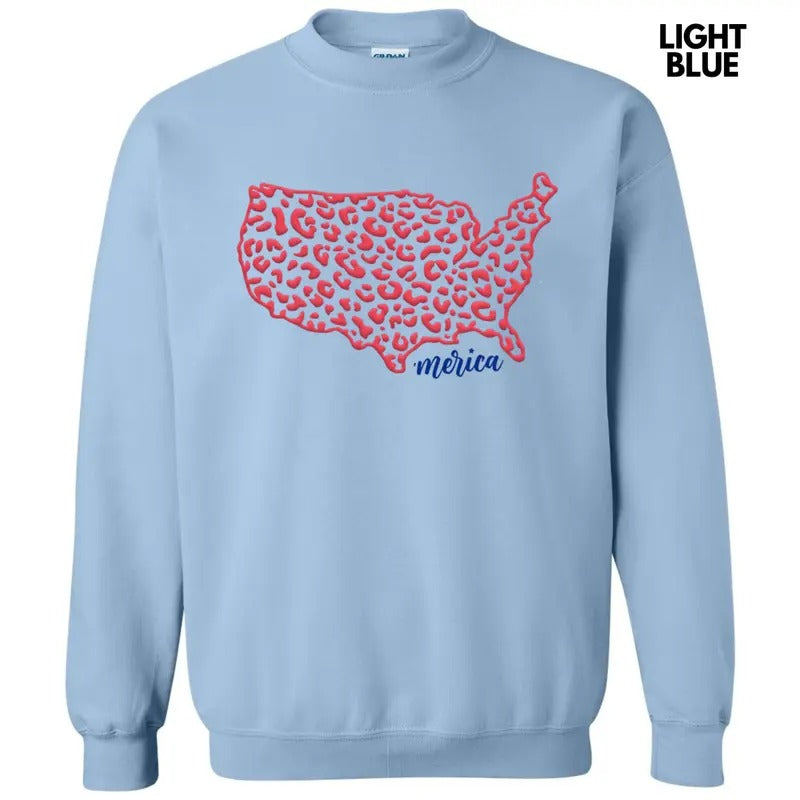 Leopard United States Puff Sweatshirt T-Shirts, Hoodie | PureTeeCo.com