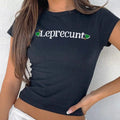 Leprecunt Micro Rib Baby Tee, Funny Y2K Style St. Patrick's Day Outfit Baby Tee Hoodie, Sweatshirt | PureTeeCo.com