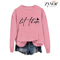 Let Them Funny Mental Health Sweatshirt Casual Street Style Fleece Fabric Crewneck Pullover Sweatshirt Tops Trendy for...