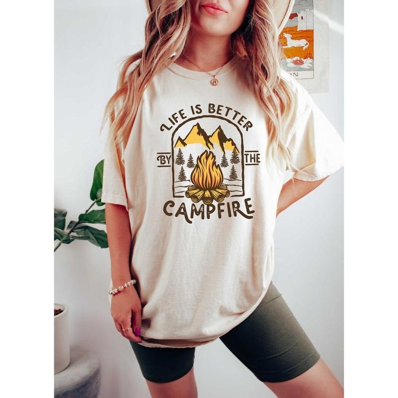 Life is Better By The Campfire Shirt, Funny Camping Shirt, Gift for Camper Dad Shirt, Hiking Lover shirt, Nature Shirt,...
