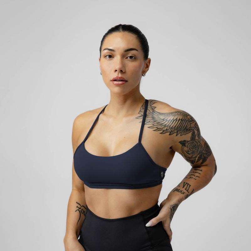 Light Support Sports Bra for Women - Midnight Navy, Plain Pattern, Summer Season T-Shirts, Hoodie, Sweatshirt | PureTeeCo.com