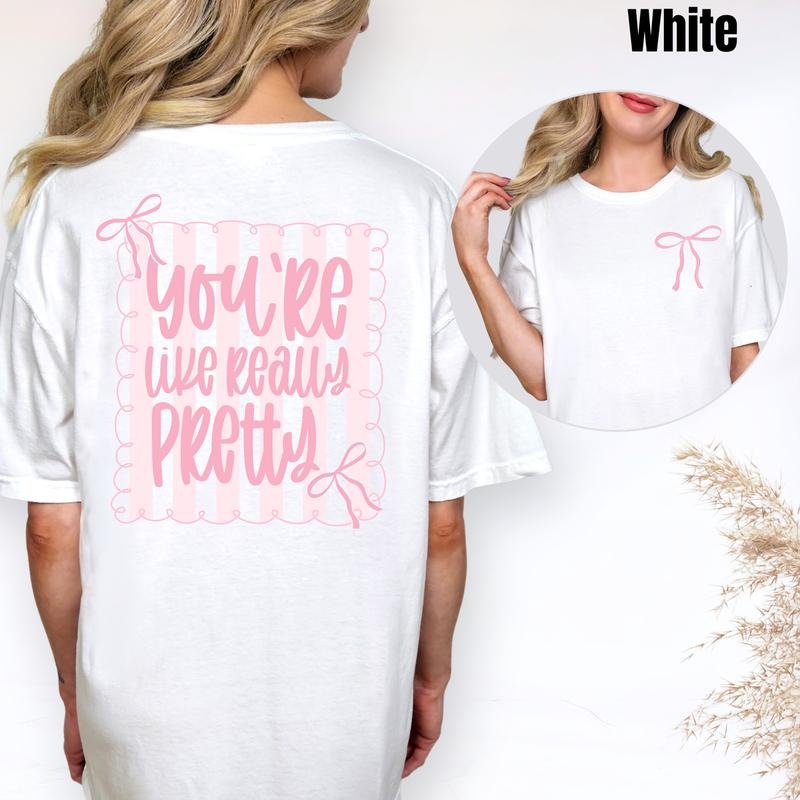 Like Really Pretty Coquette Comfort Colors T-Shirt 'NLB' Hoodie, Sweatshirt | PureTeeCo.com