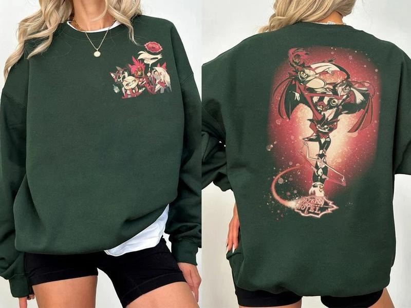 Limited Hazbin Hotel Alastor 2 Sides Sweatshirt, Hazbin Hotel Lucifer Character Hoodie, Hazbin Hotel Vivziepop, Alastor...