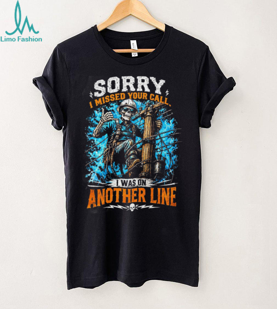 Lineman Another Line Utility Pole Skull Shirt