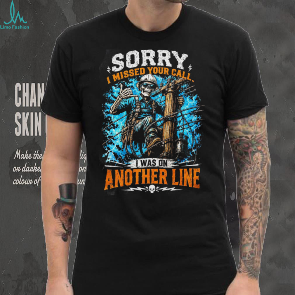 Lineman Another Line Utility Pole Skull Shirt