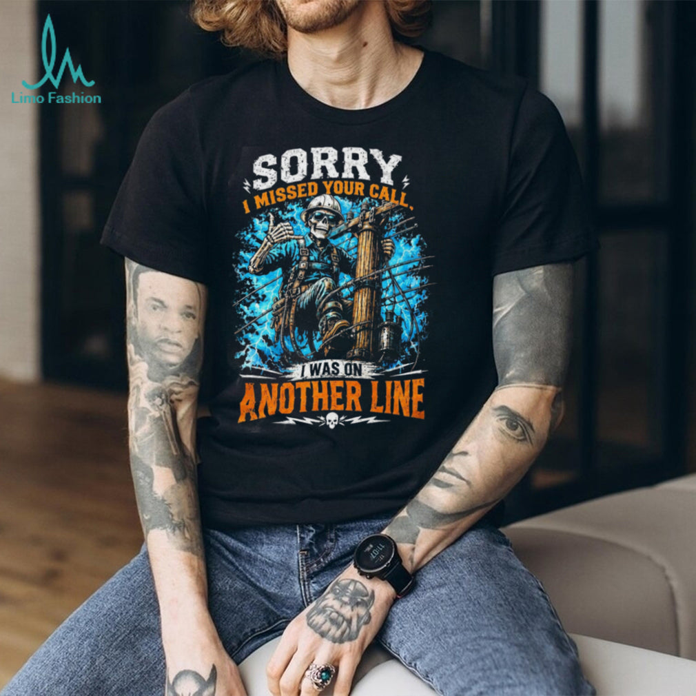 Lineman Another Line Utility Pole Skull Shirt