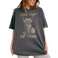 Live Fast Eat Trash Shirt, Funny Raccoon Tee, Trashy Raccoon Graphic Tee, Meme Unisex Unhinged Shirt, Stay Trashy Comfy...