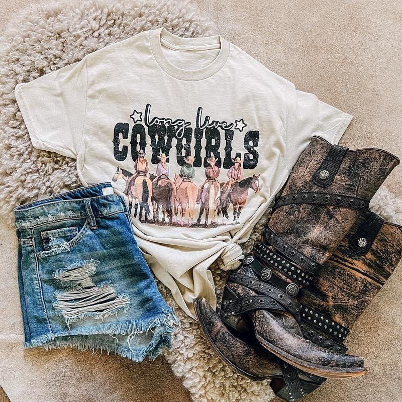 Long Live Cowgirls Graphic Tee Hoodie, Sweatshirt | PureTeeCo.com