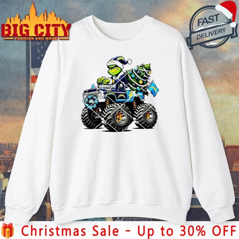 Los Angeles Chargers Grinch Christmas Monster Truck shirt