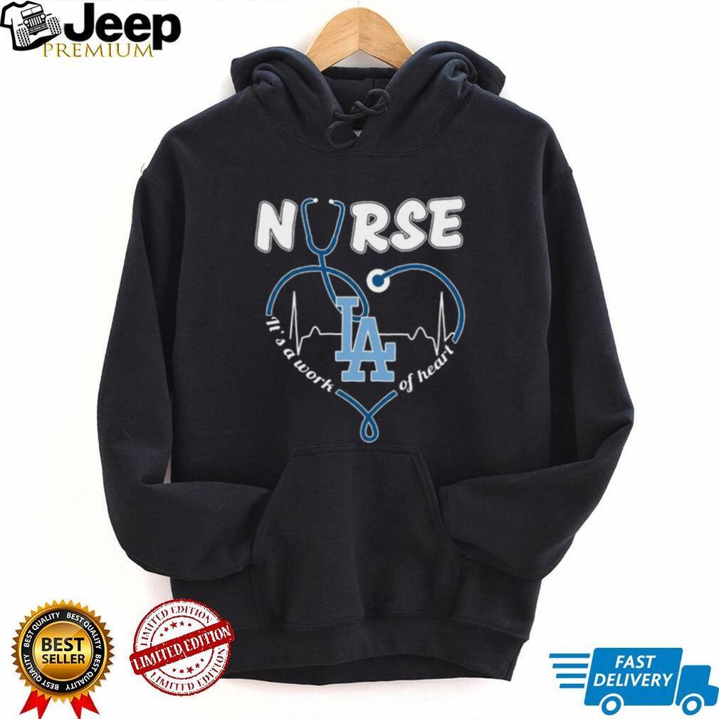 Los Angeles Dodgers Nurse Heart Stethoscope Baseball T Shirt