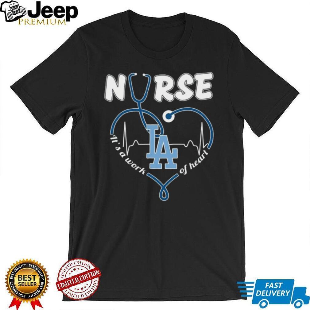 Los Angeles Dodgers Nurse Heart Stethoscope Baseball T Shirt