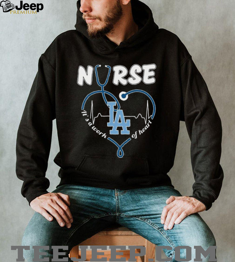 Los Angeles Dodgers Nurse Heart Stethoscope Baseball T Shirt