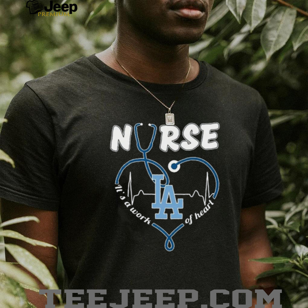 Los Angeles Dodgers Nurse Heart Stethoscope Baseball T Shirt
