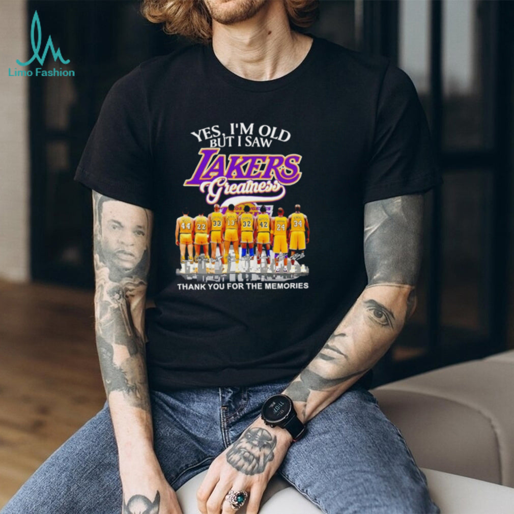 Los Angeles Lakers Yes I’m old but I saw Lakers greatness signed memories shirt