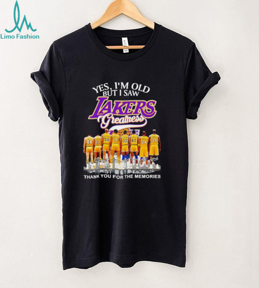 Los Angeles Lakers Yes I’m old but I saw Lakers greatness signed memories shirt