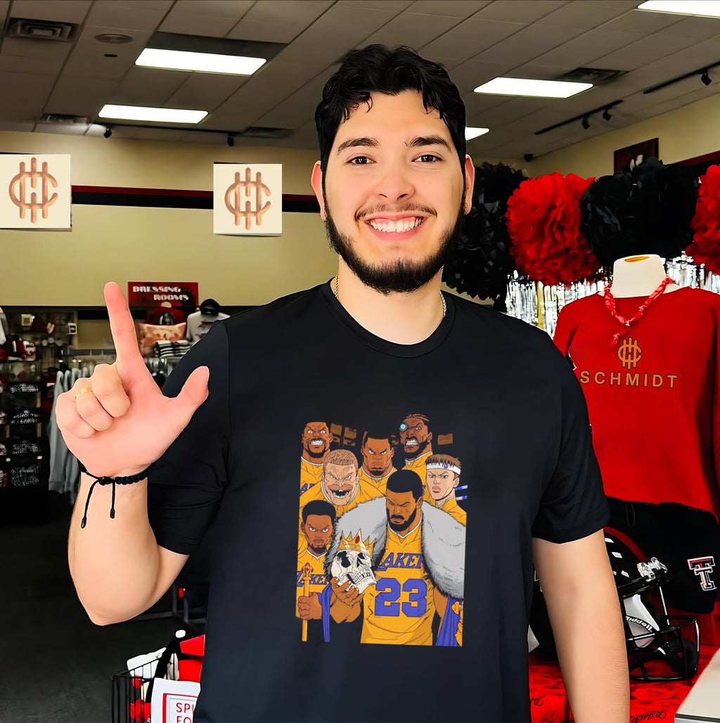 Los Angeles Lakers players stylized as Invincible shirt