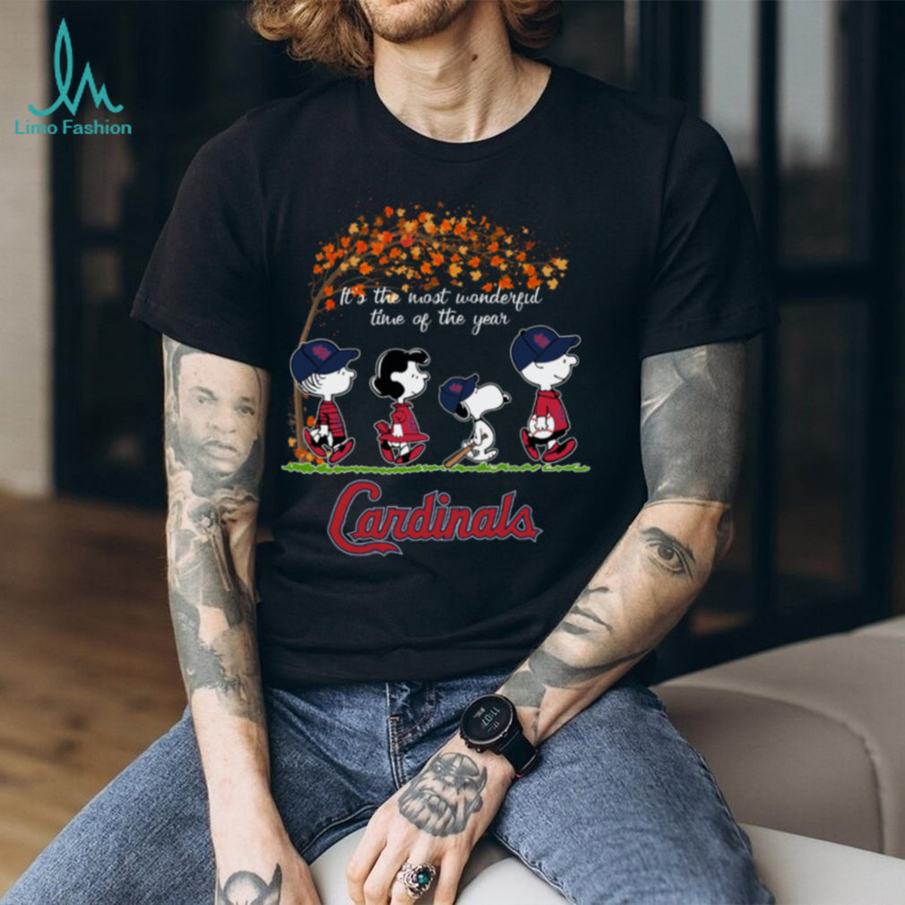 Louis Cardinals x Peanuts Characters It’s The Most Wonderful Time Of The Year Tee