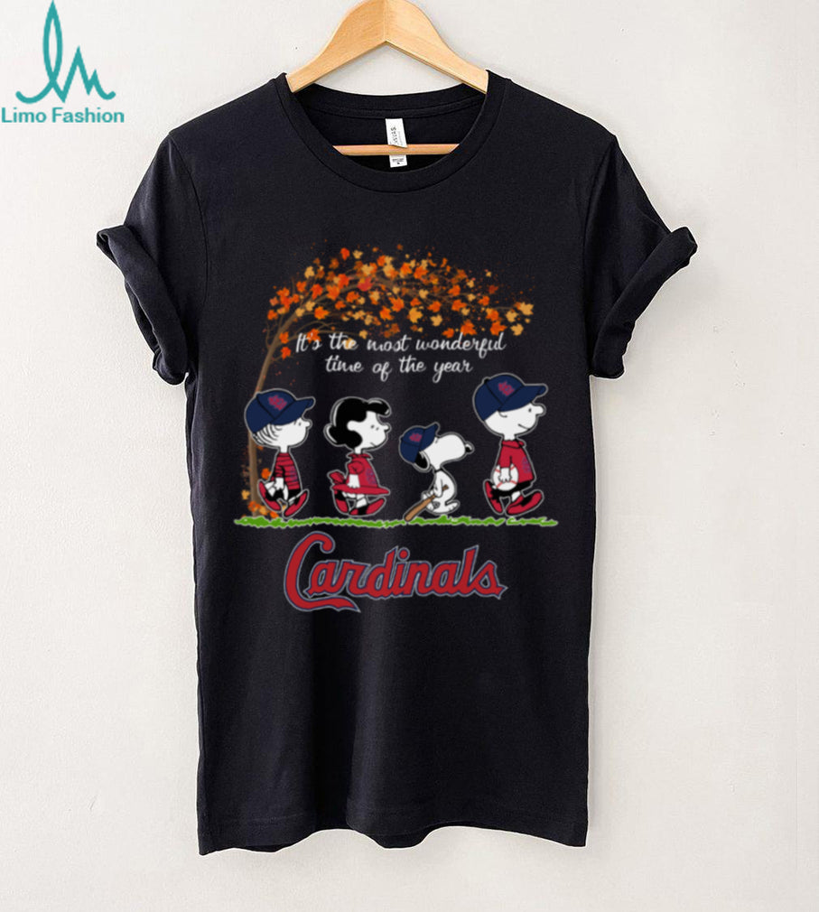 Louis Cardinals x Peanuts Characters It’s The Most Wonderful Time Of The Year Tee