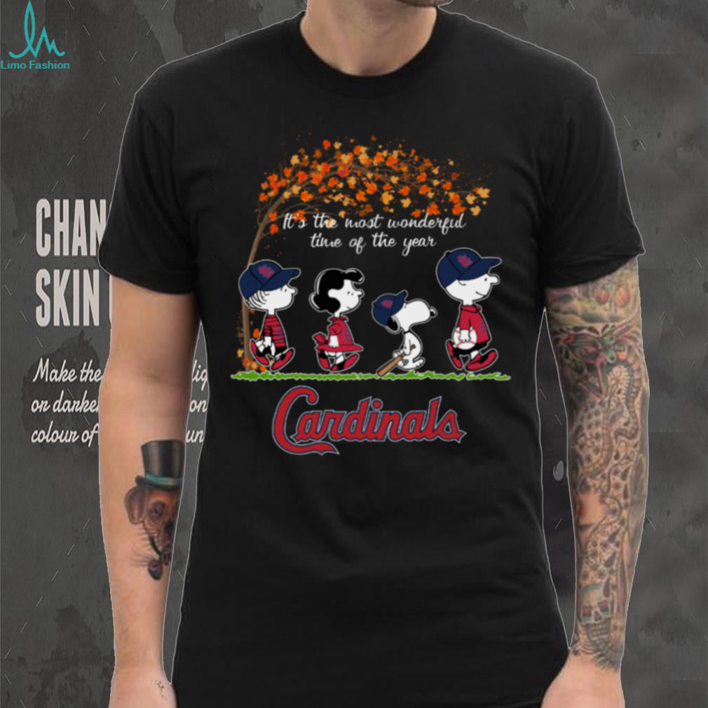 Louis Cardinals x Peanuts Characters It’s The Most Wonderful Time Of The Year Tee