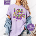 Louisiana Bow Comfort Colors, Coquette Mardi Gras Bow Women's Tee, Holiday Women's Tshirt Hoodie, Sweatshirt | PureTeeCo.com