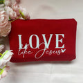 Love Like Jesus Heart Embroidered Sweatshirt, Faith Based Apparel Gift T-Shirts, Hoodie | PureTeeCo.com