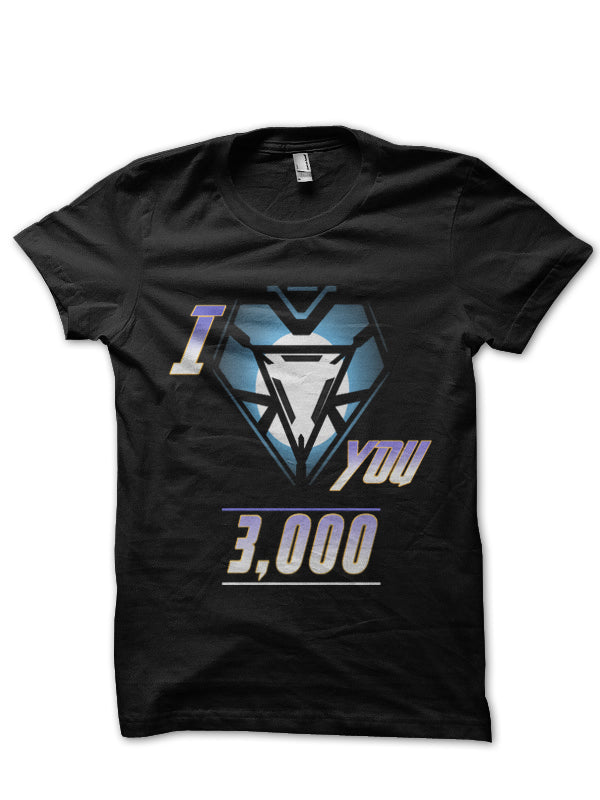 Love You 3,000 Black Half Sleeve T-Shirt Hoodie, Sweatshirt | PureTeeCo.com