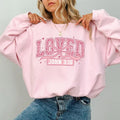 Loved John 3:16 Sweatshirt, Bible Verse Graphic Sweater, Coquette Pink Bow Crewneck, Valentine's Day Christian T-shirt Hoodie